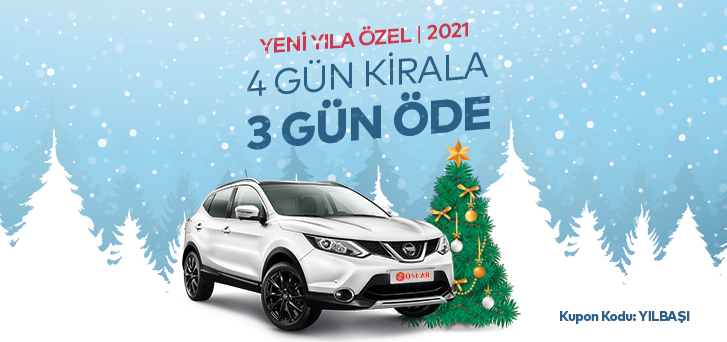 Yılbaşına Özel 4 Gün Kirala 3 Gün Öde
